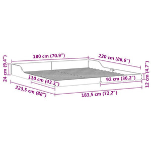 vidaXL Struttura del letto Cera marrone 180 x 220 cm