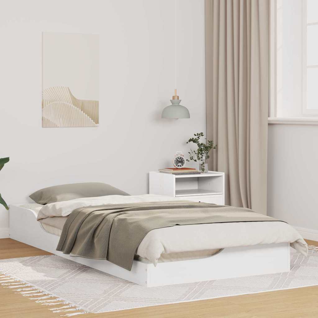 vidaXL Struttura letto a terra Bianco 90 x 200 cm