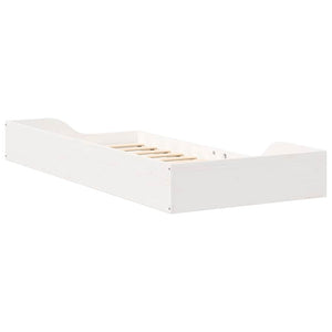 vidaXL Struttura letto a terra Bianco 90 x 200 cm