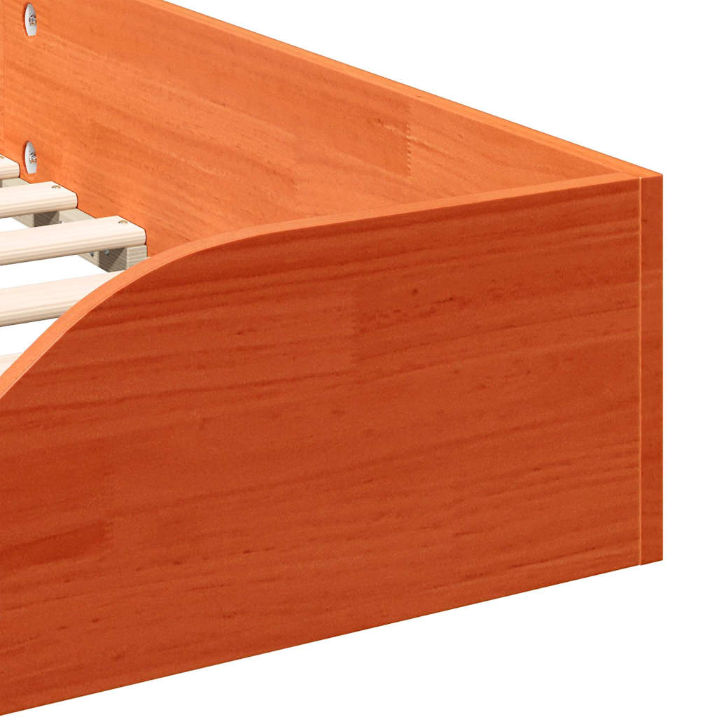 vidaXL Struttura letto a terra Cera marrone 90 x 200 cm