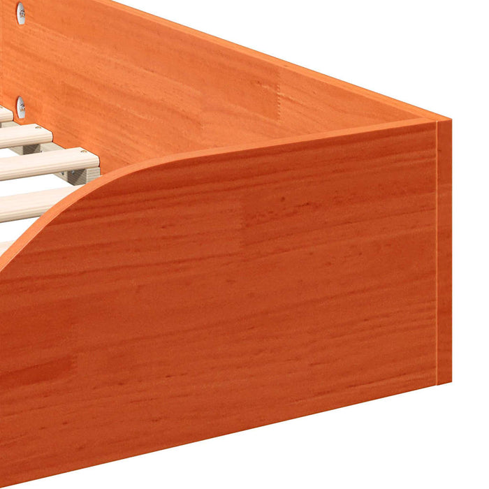 vidaXL Struttura letto a terra Cera marrone 90 x 200 cm