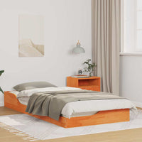 vidaXL Struttura letto a terra Cera marrone 90 x 200 cm