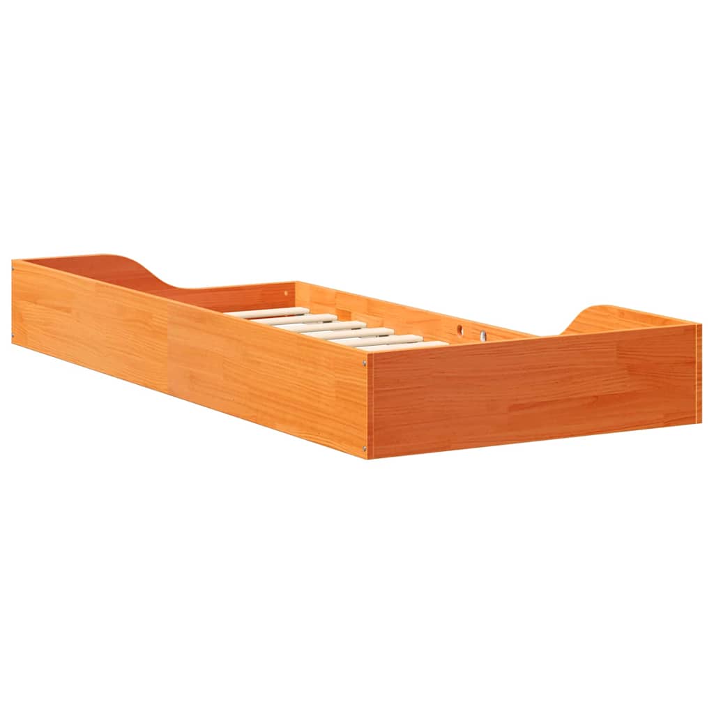 vidaXL Struttura letto a terra Cera marrone 90 x 200 cm
