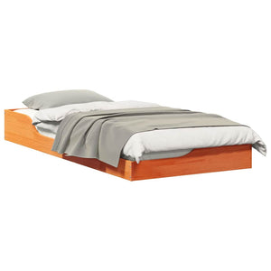 vidaXL Struttura letto a terra Cera marrone 90 x 200 cm