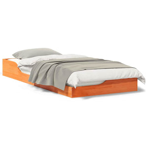 vidaXL Struttura letto a terra Cera marrone 90 x 200 cm
