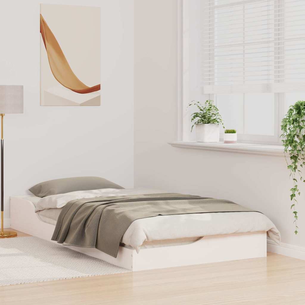 vidaXL Struttura letto a terra Bianco 90 x 190 cm