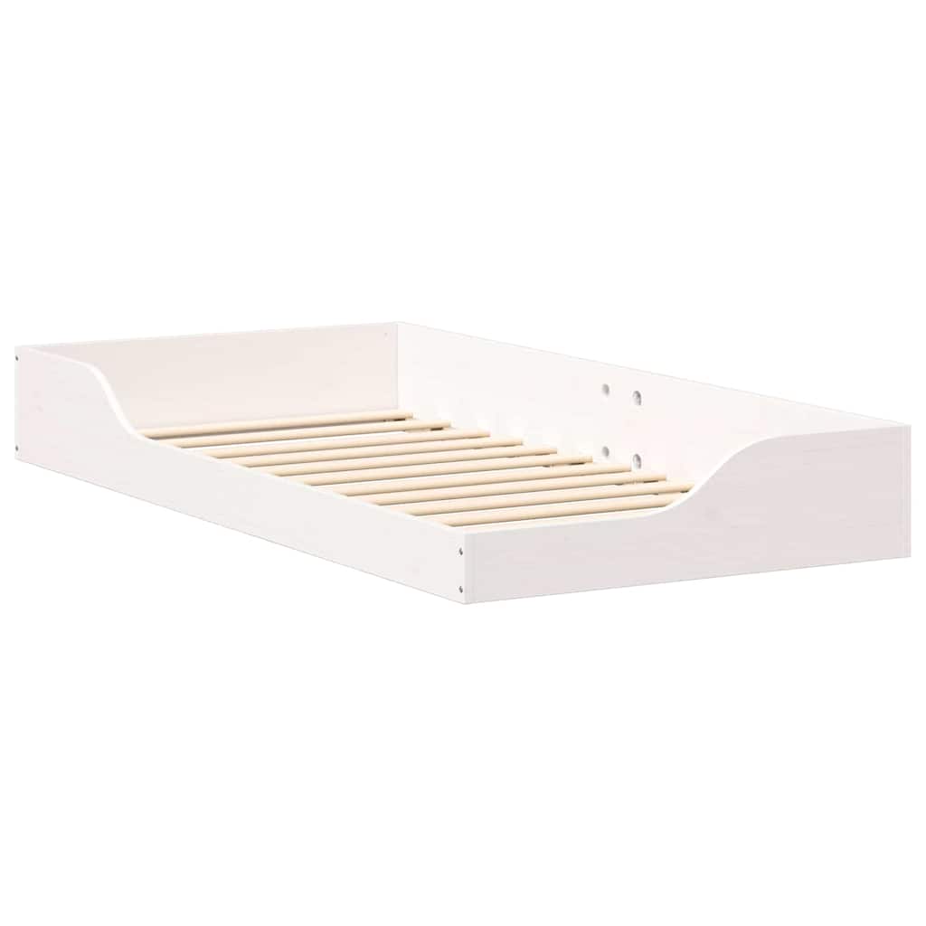 vidaXL Struttura letto a terra Bianco 90 x 190 cm