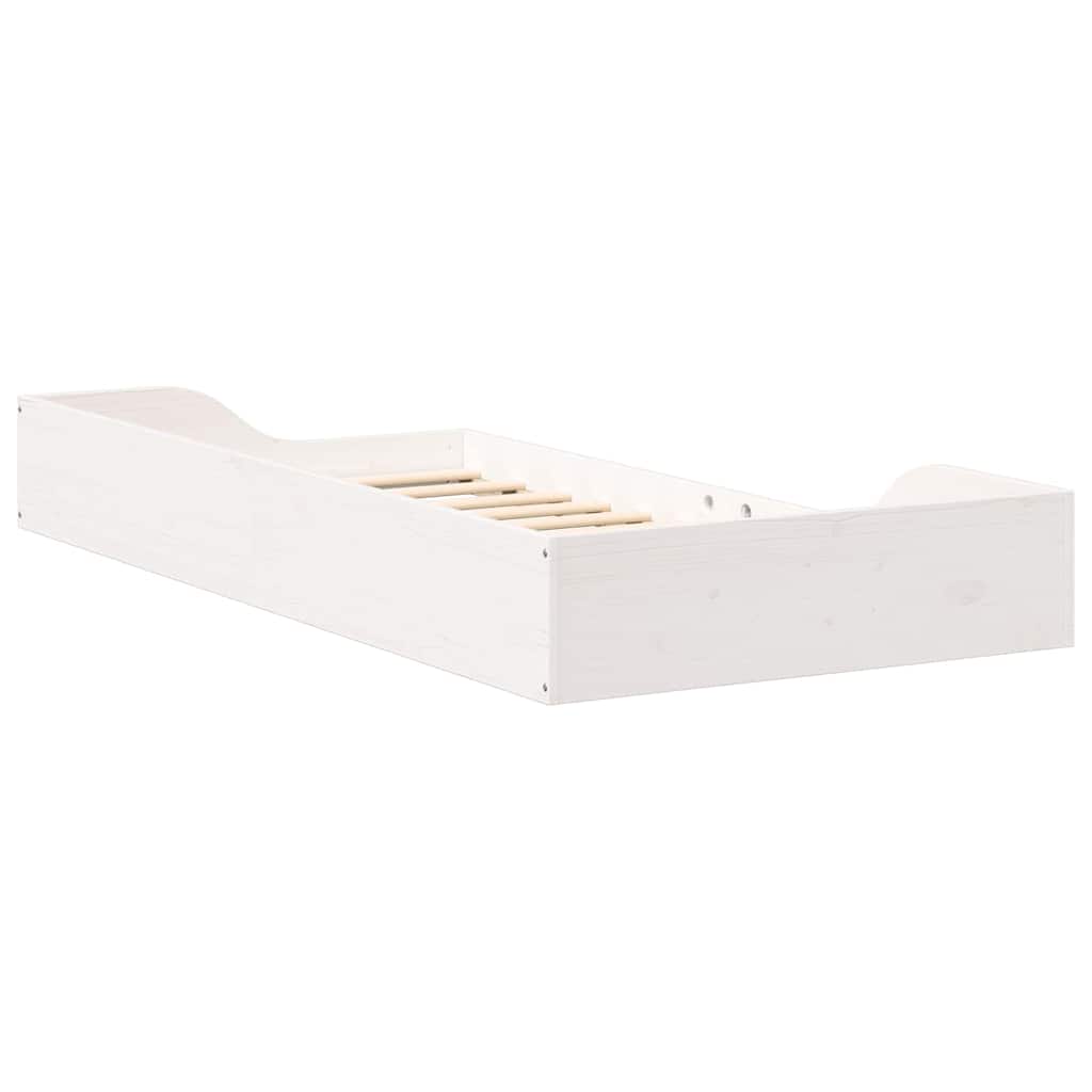 vidaXL Struttura letto a terra Bianco 90 x 190 cm