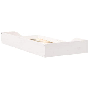 vidaXL Struttura letto a terra Bianco 90 x 190 cm