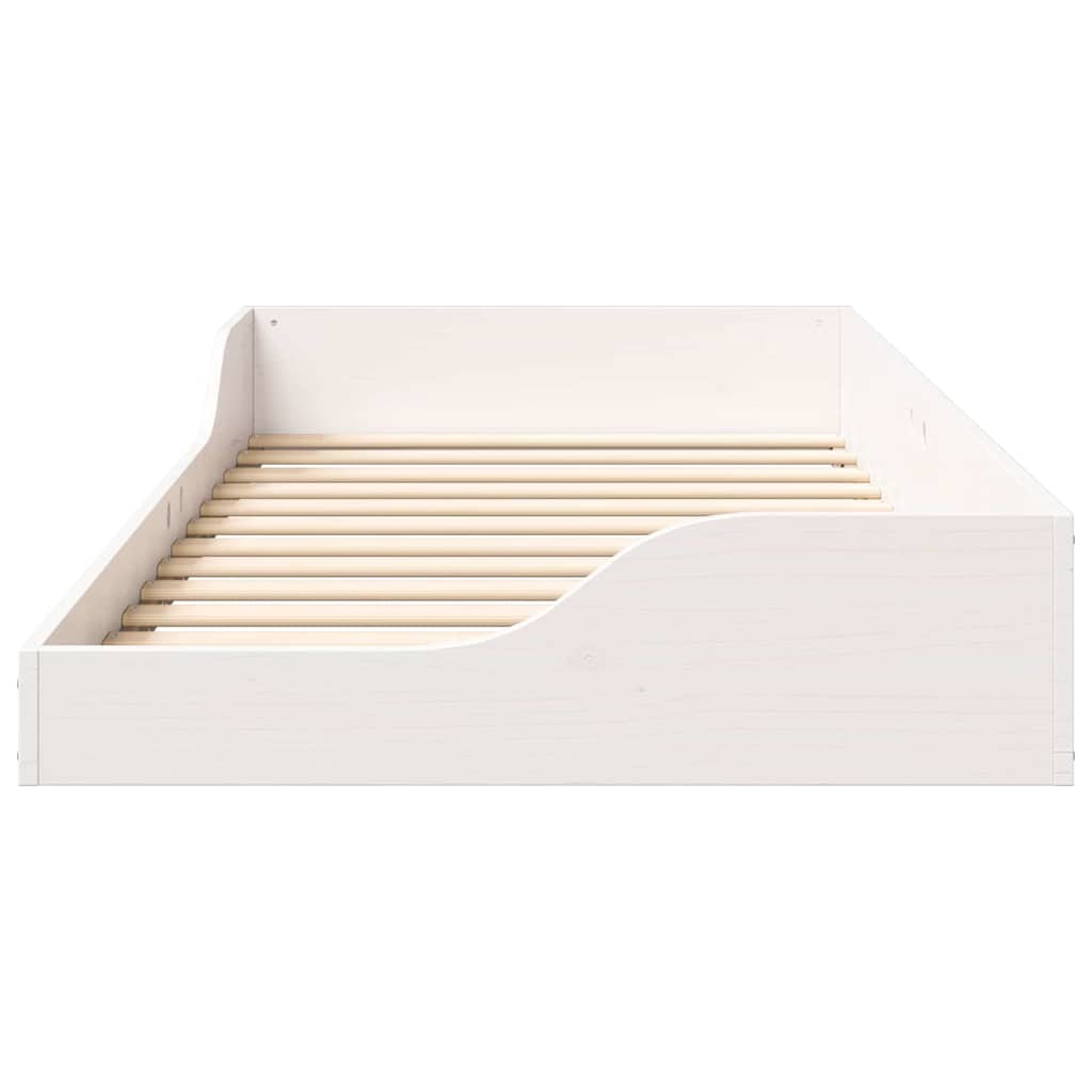 vidaXL Struttura letto a terra Bianco 90 x 190 cm