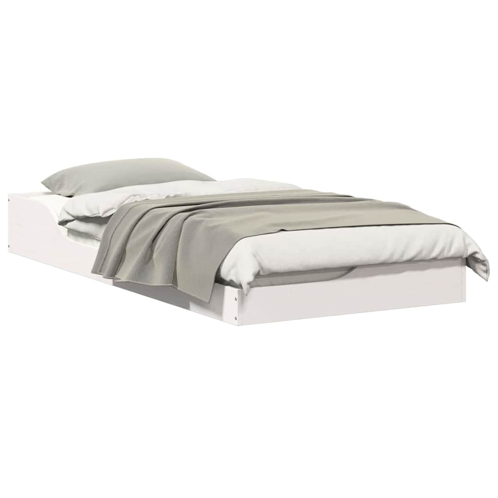 vidaXL Struttura letto a terra Bianco 90 x 190 cm