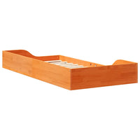 vidaXL Struttura letto a terra Cera marrone 90 x 190 cm