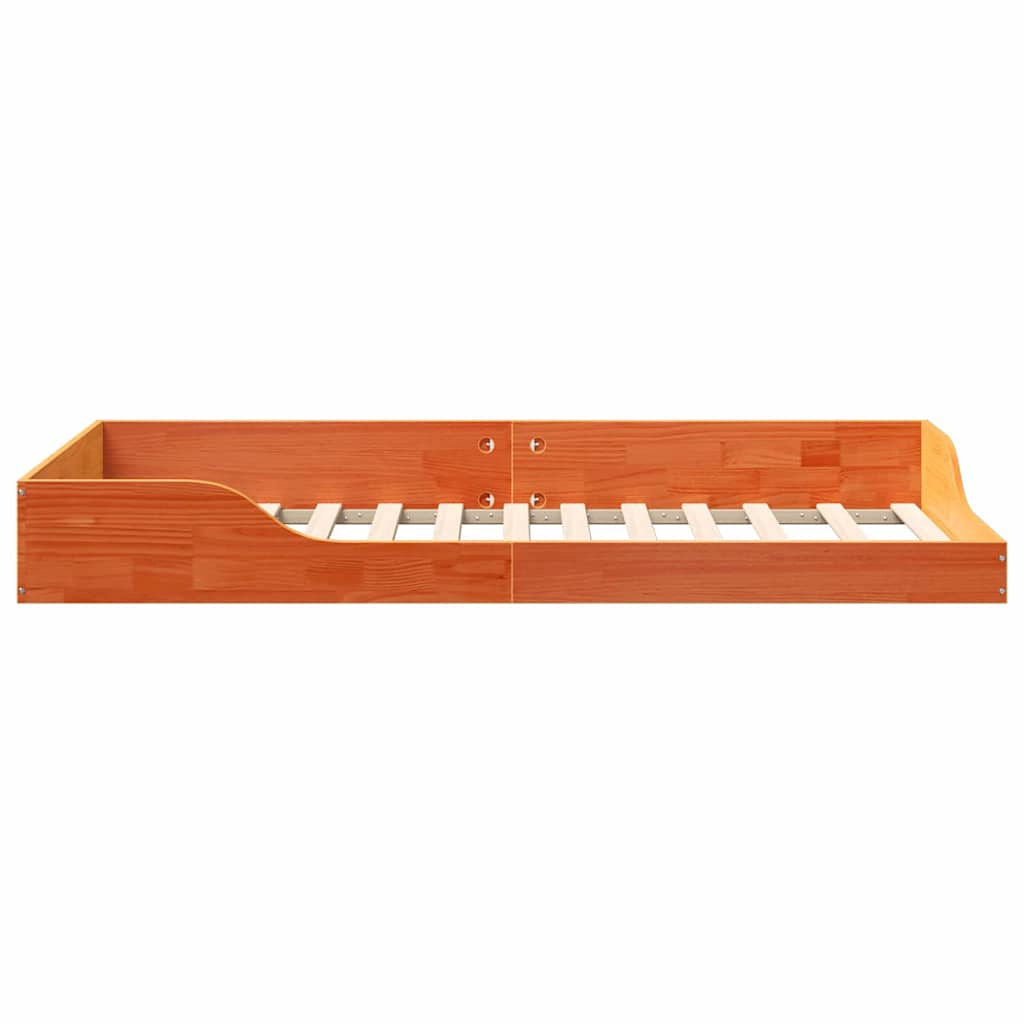 vidaXL Struttura letto a terra Cera marrone 90 x 190 cm