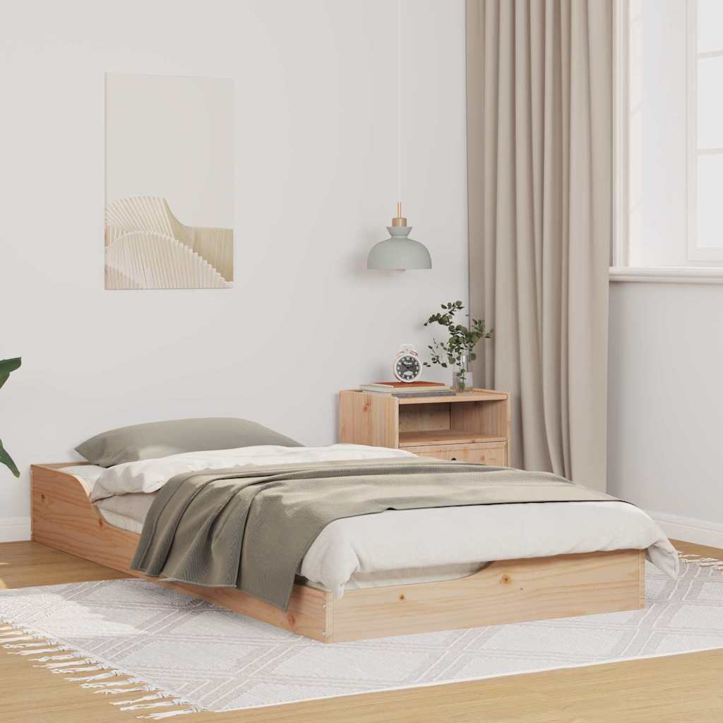 vidaXL Struttura letto a terra Marrone 75 x 190 cm
