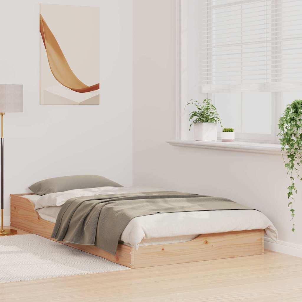 vidaXL Struttura letto a terra Marrone 75 x 190 cm