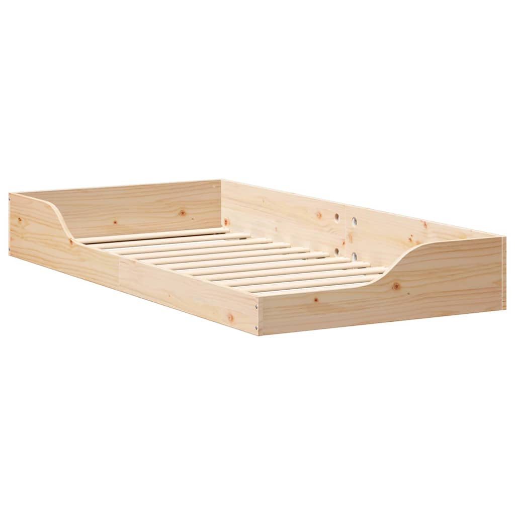 vidaXL Struttura letto a terra Marrone 75 x 190 cm