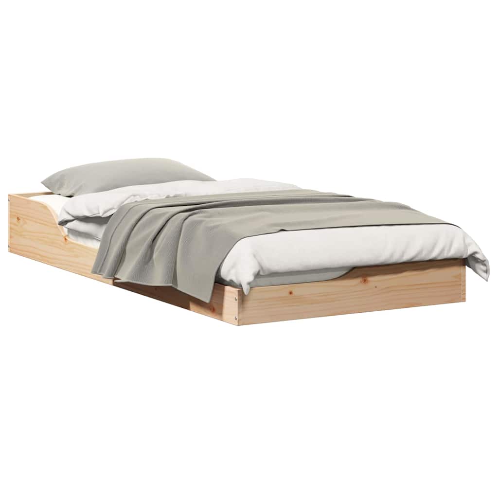 vidaXL Struttura letto a terra Marrone 75 x 190 cm