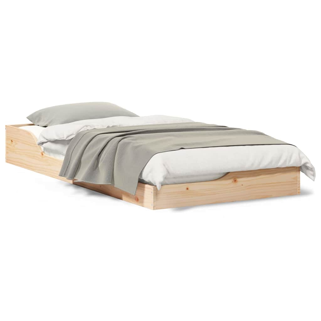 vidaXL Struttura letto a terra Marrone 75 x 190 cm