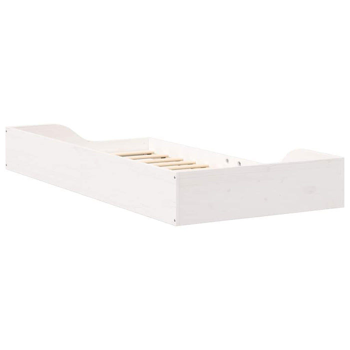vidaXL Struttura letto a terra Bianco 75 x 190 cm