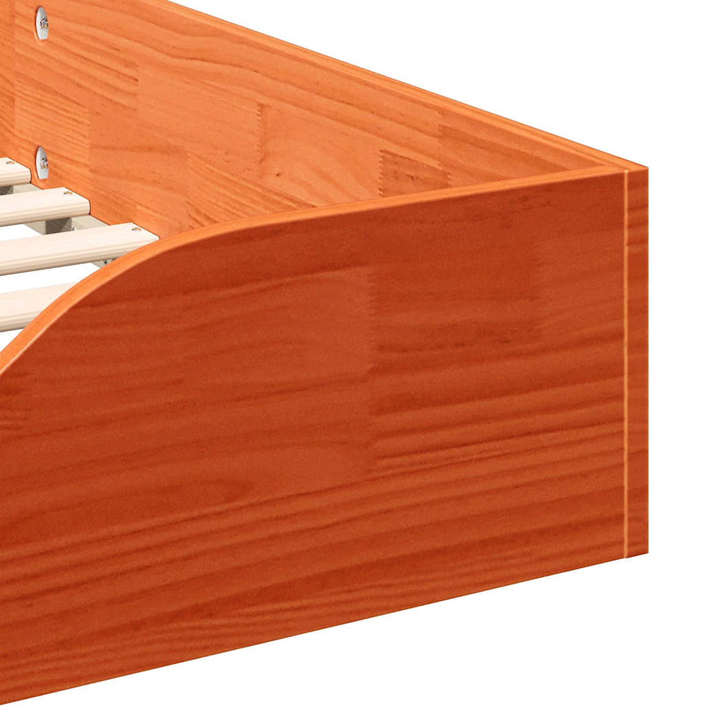 vidaXL Struttura letto a terra Cera marrone 75 x 190 cm