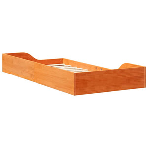 vidaXL Struttura letto a terra Cera marrone 75 x 190 cm