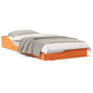 vidaXL Struttura letto a terra Cera marrone 75 x 190 cm