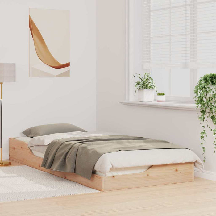 vidaXL Struttura letto a terra Marrone 80 x 210 cm