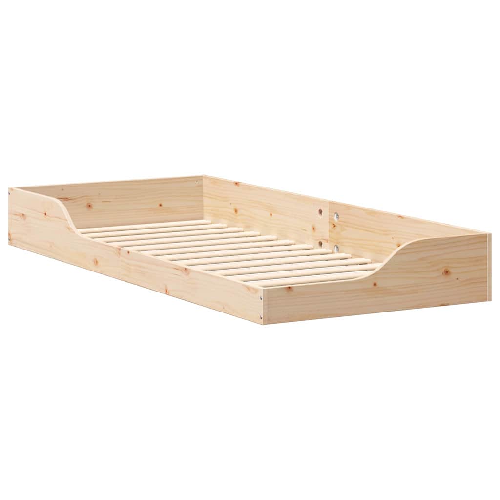vidaXL Struttura letto a terra Marrone 80 x 210 cm