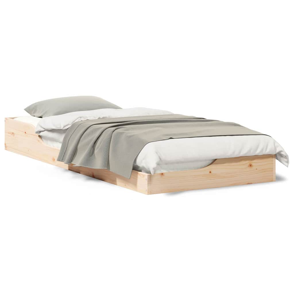 vidaXL Struttura letto a terra Marrone 80 x 210 cm