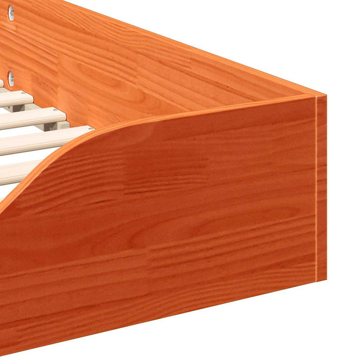 vidaXL Struttura letto a terra Cera marrone 80 x 210 cm