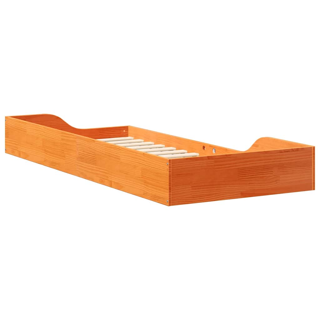 vidaXL Struttura letto a terra Cera marrone 80 x 210 cm