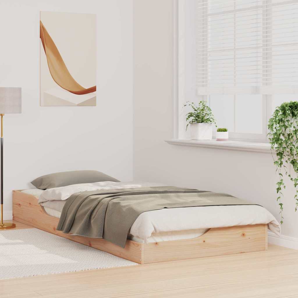 vidaXL Struttura letto a terra Marrone 90 x 210 cm