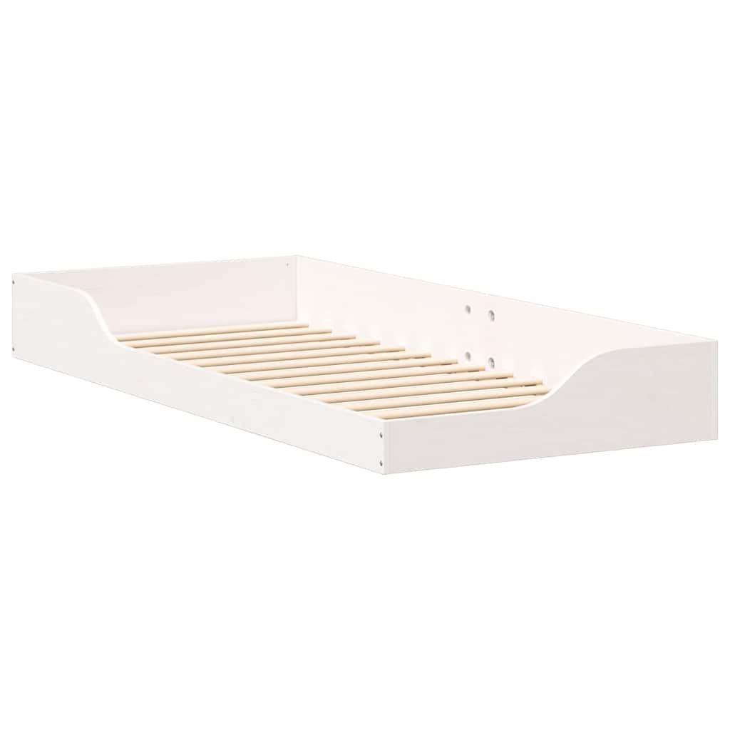 vidaXL Struttura letto a terra Bianco 90 x 210 cm