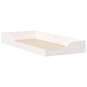 vidaXL Struttura letto a terra Bianco 90 x 210 cm