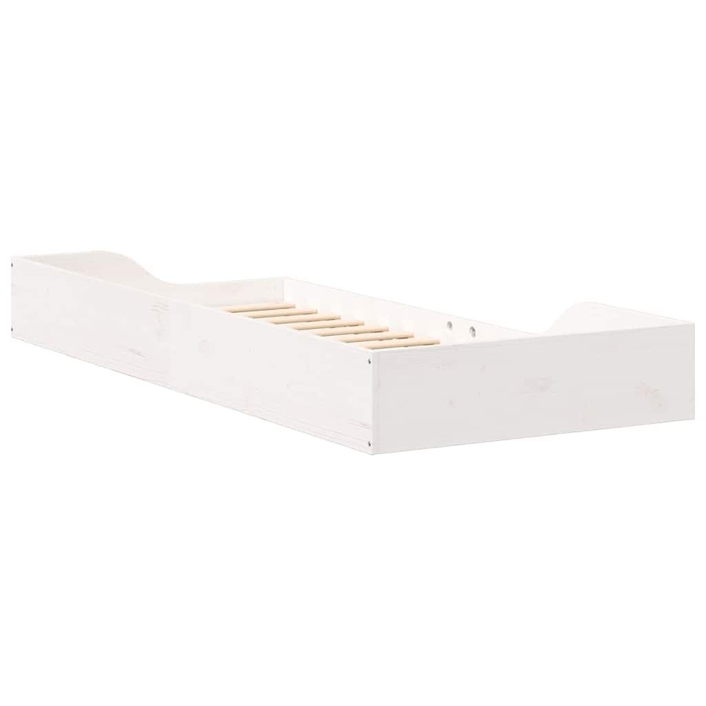 vidaXL Struttura letto a terra Bianco 90 x 210 cm