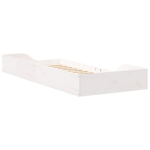vidaXL Struttura letto a terra Bianco 90 x 210 cm