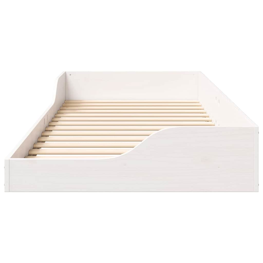 vidaXL Struttura letto a terra Bianco 90 x 210 cm
