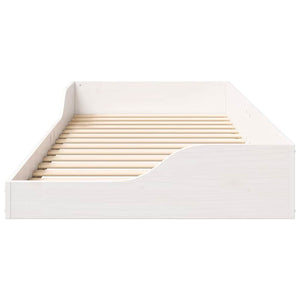 vidaXL Struttura letto a terra Bianco 90 x 210 cm