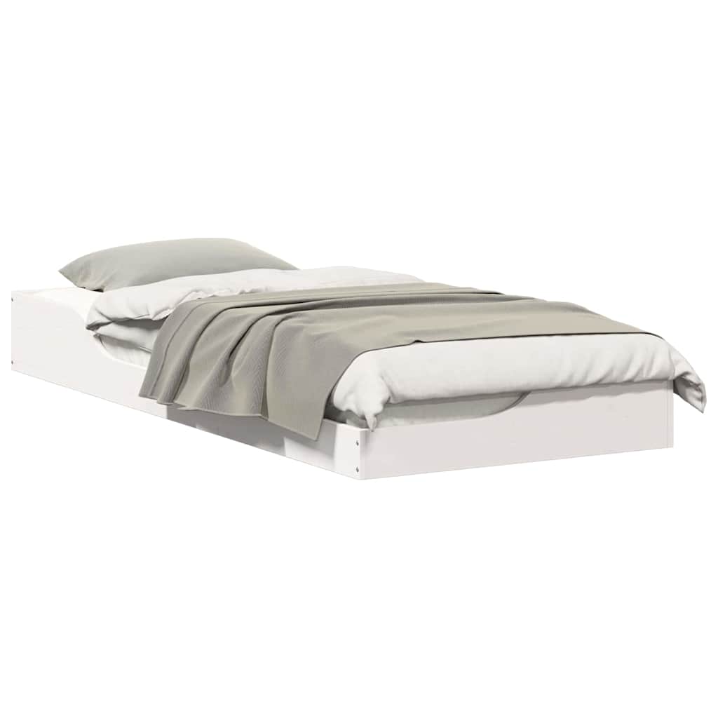 vidaXL Struttura letto a terra Bianco 90 x 210 cm