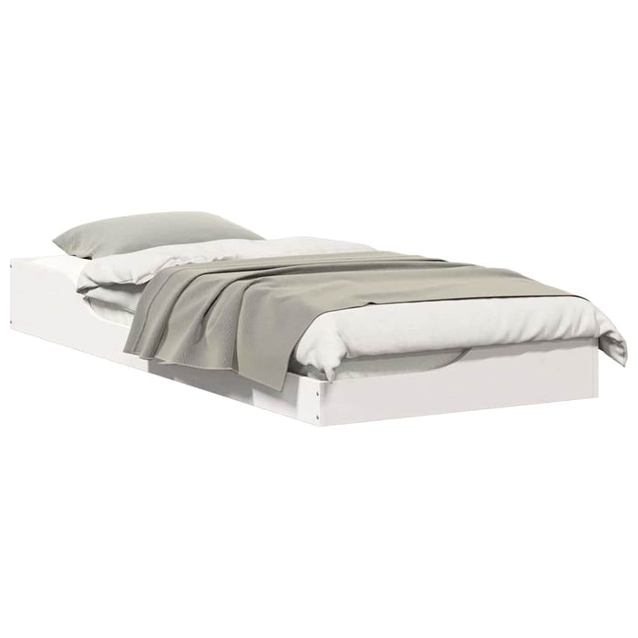 vidaXL Struttura letto a terra Bianco 90 x 210 cm