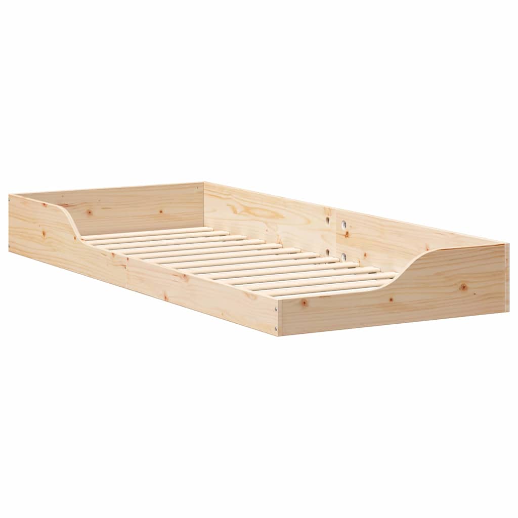 vidaXL Struttura letto a terra Marrone 80 x 220 cm