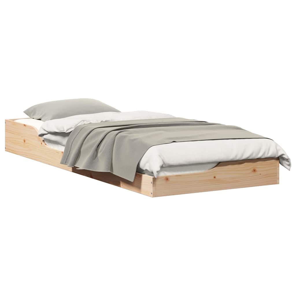 vidaXL Struttura letto a terra Marrone 80 x 220 cm