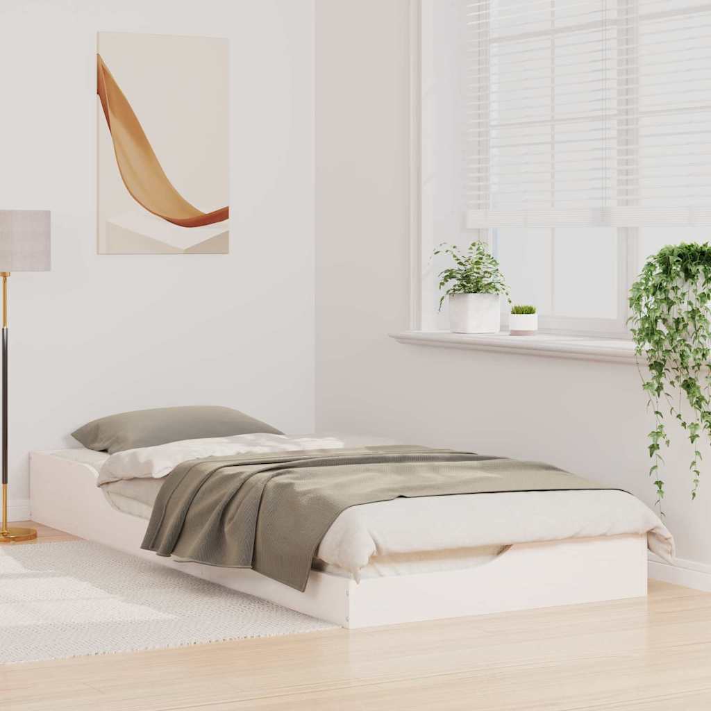 vidaXL Struttura letto a terra Bianco 80 x 220 cm