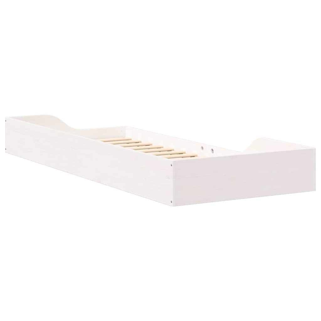 vidaXL Struttura letto a terra Bianco 80 x 220 cm