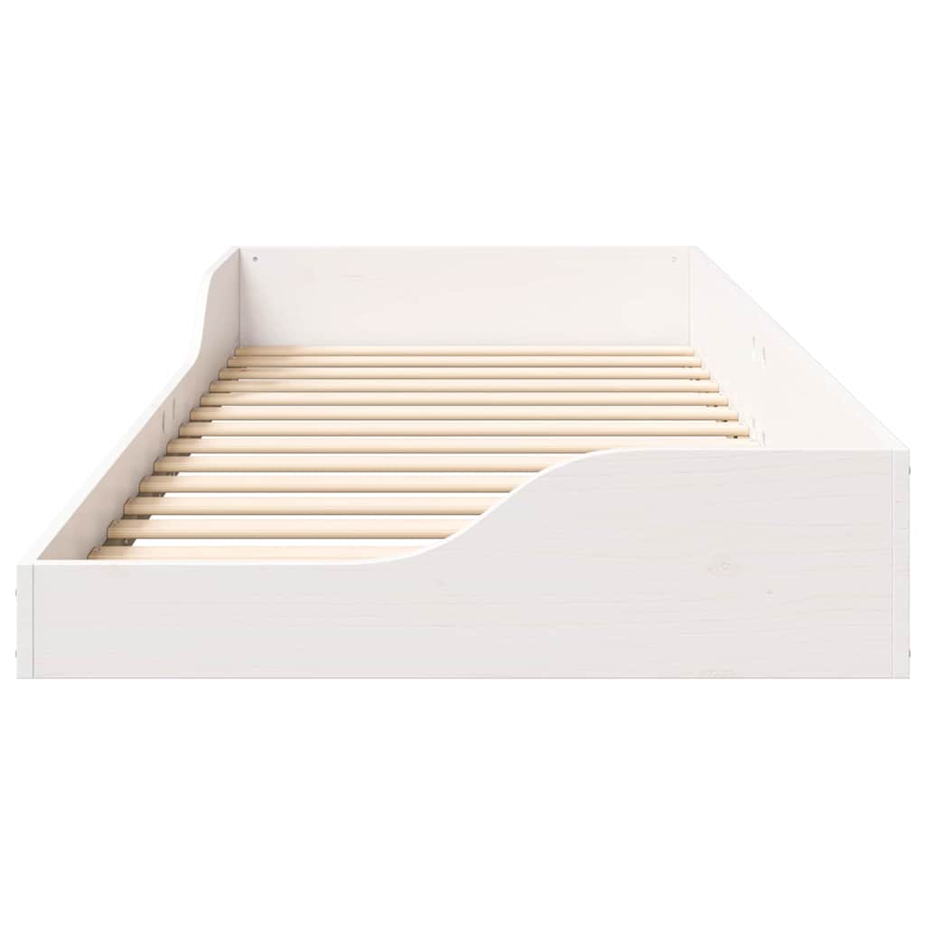 vidaXL Struttura letto a terra Bianco 80 x 220 cm