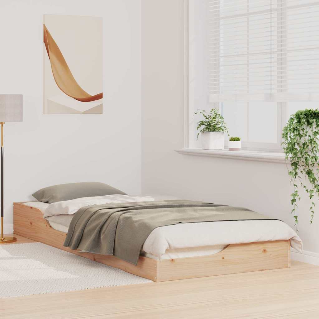 vidaXL Struttura letto a terra Marrone 100 x 220 cm