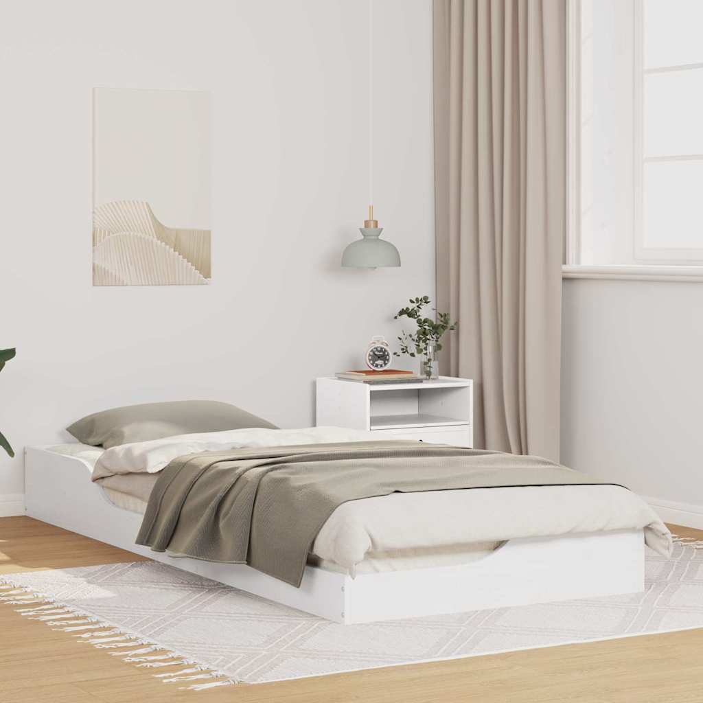 vidaXL Struttura letto a terra Bianco 100 x 220 cm