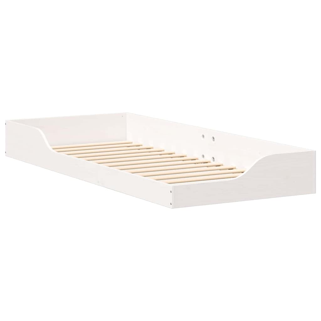 vidaXL Struttura letto a terra Bianco 100 x 220 cm