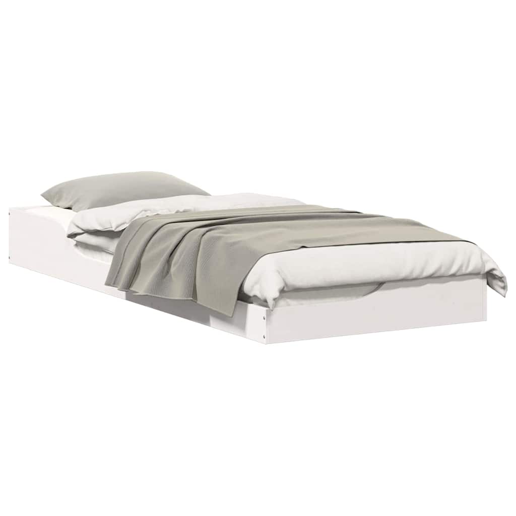 vidaXL Struttura letto a terra Bianco 100 x 220 cm