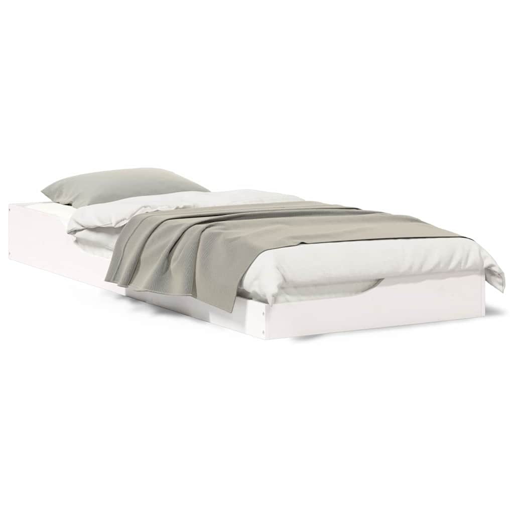 vidaXL Struttura letto a terra Bianco 100 x 220 cm